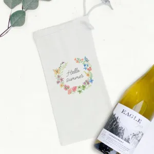 Hello Summer Wreath - Canvas Wine Bag