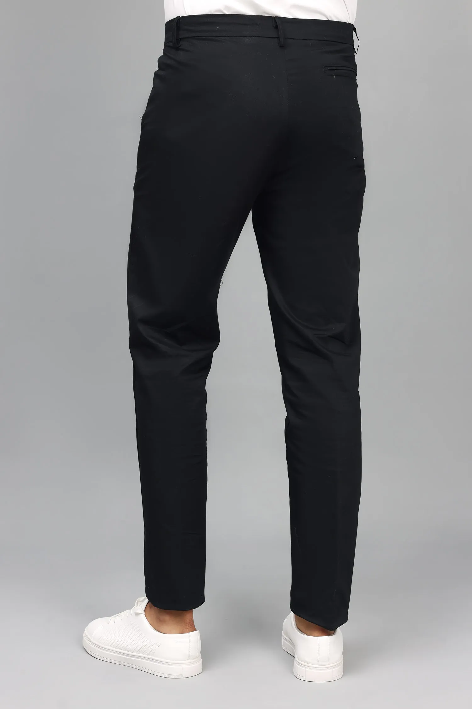 HIGH-RISE STRAIGHT-LEG TAILORED PANT-BLACK