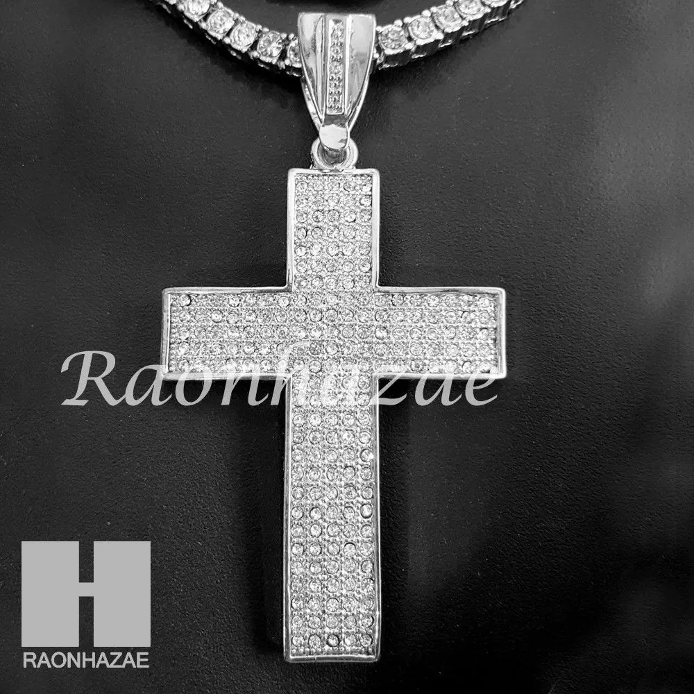 Hip Hop Cross Pendant 16" Choker 18" Tennis 30" Miami Cuban Chain 21S