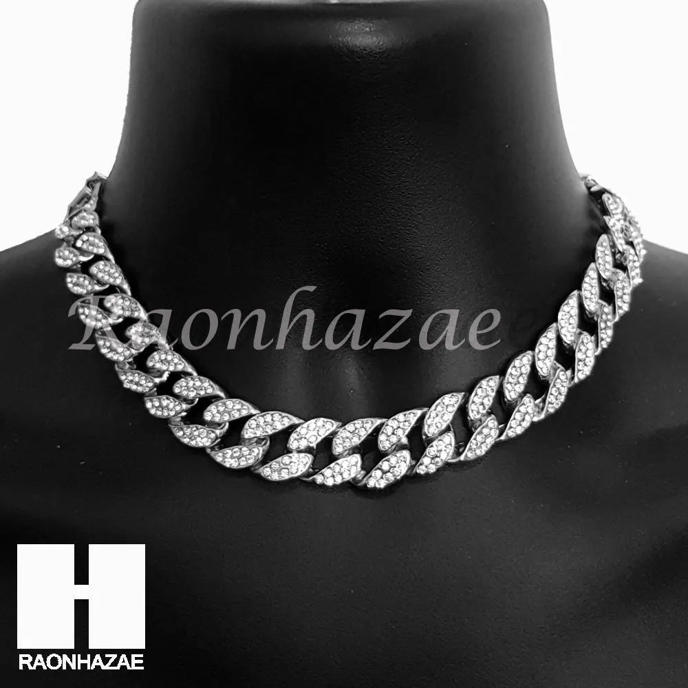 Hip Hop Cross Pendant 16" Choker 18" Tennis 30" Miami Cuban Chain 21S