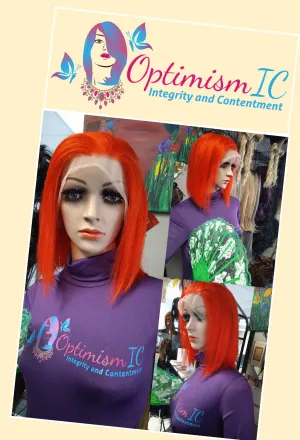 Imperial Summer Red Sorbet 13x6 Human Hair Bob Wigs $99 OptimismIC Wigs and Gifts