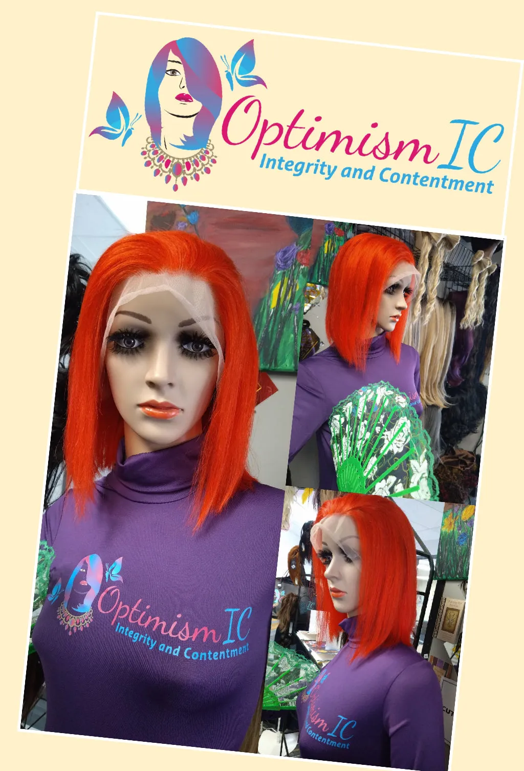Imperial Summer Red Sorbet 13x6 Human Hair Bob Wigs $99 OptimismIC Wigs and Gifts