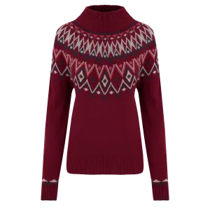 Indu Eco Mock Neck Sweater - Beet Red