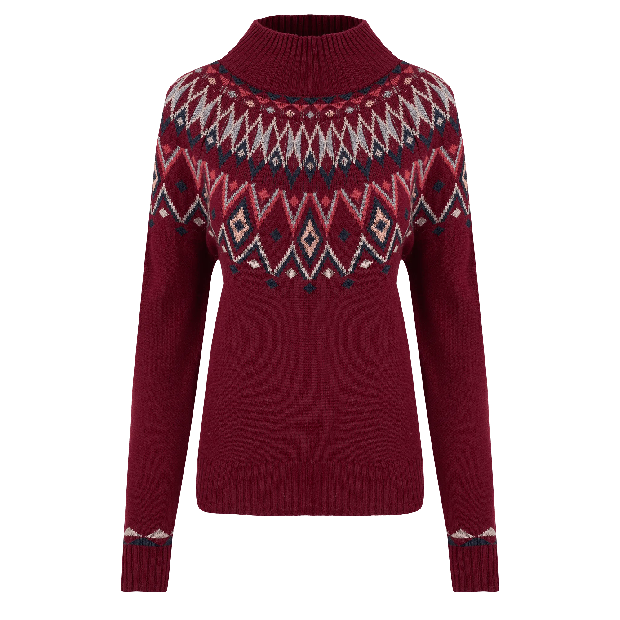 Indu Eco Mock Neck Sweater - Beet Red