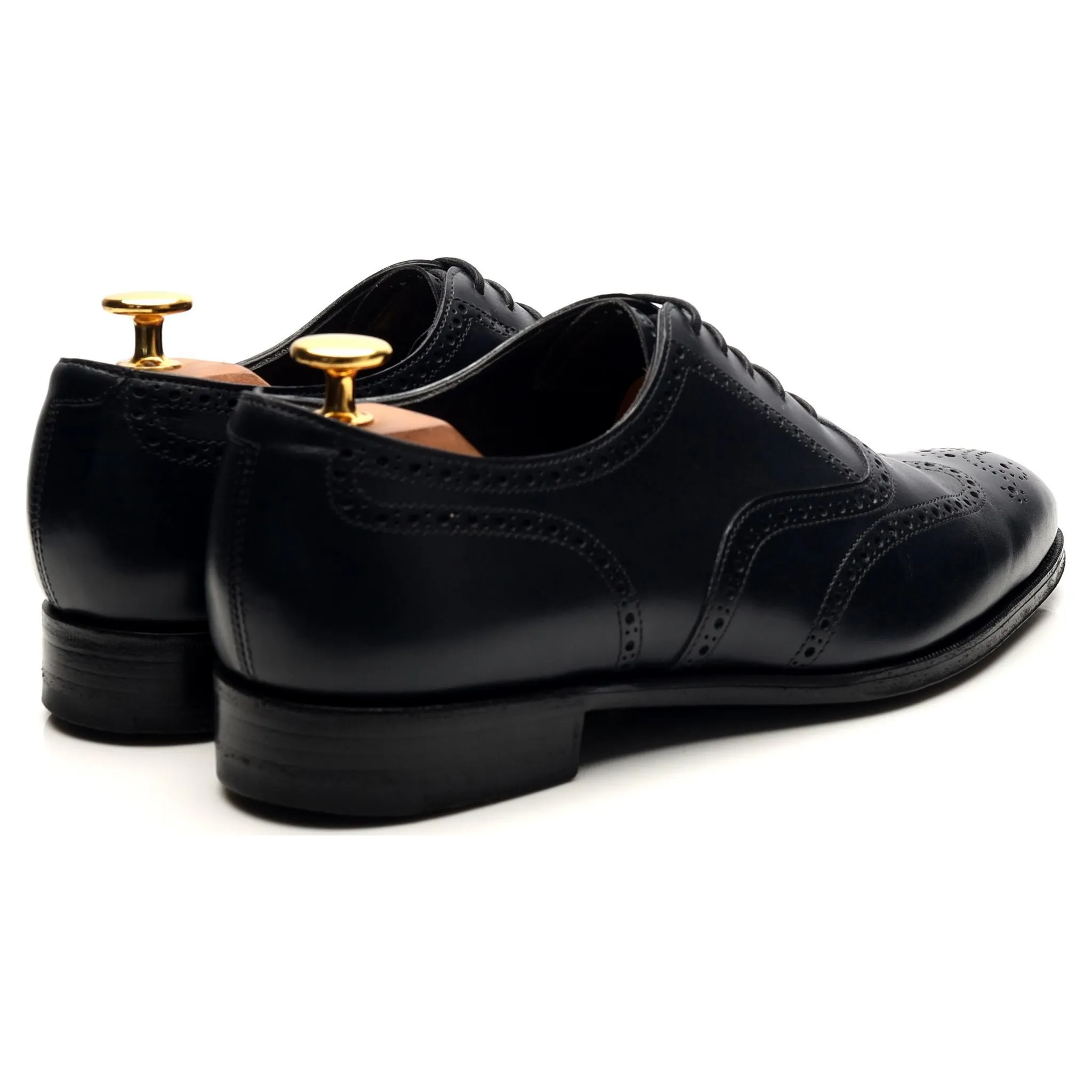 'Inverness' Navy Blue Leather Oxford Brogues UK 6 D