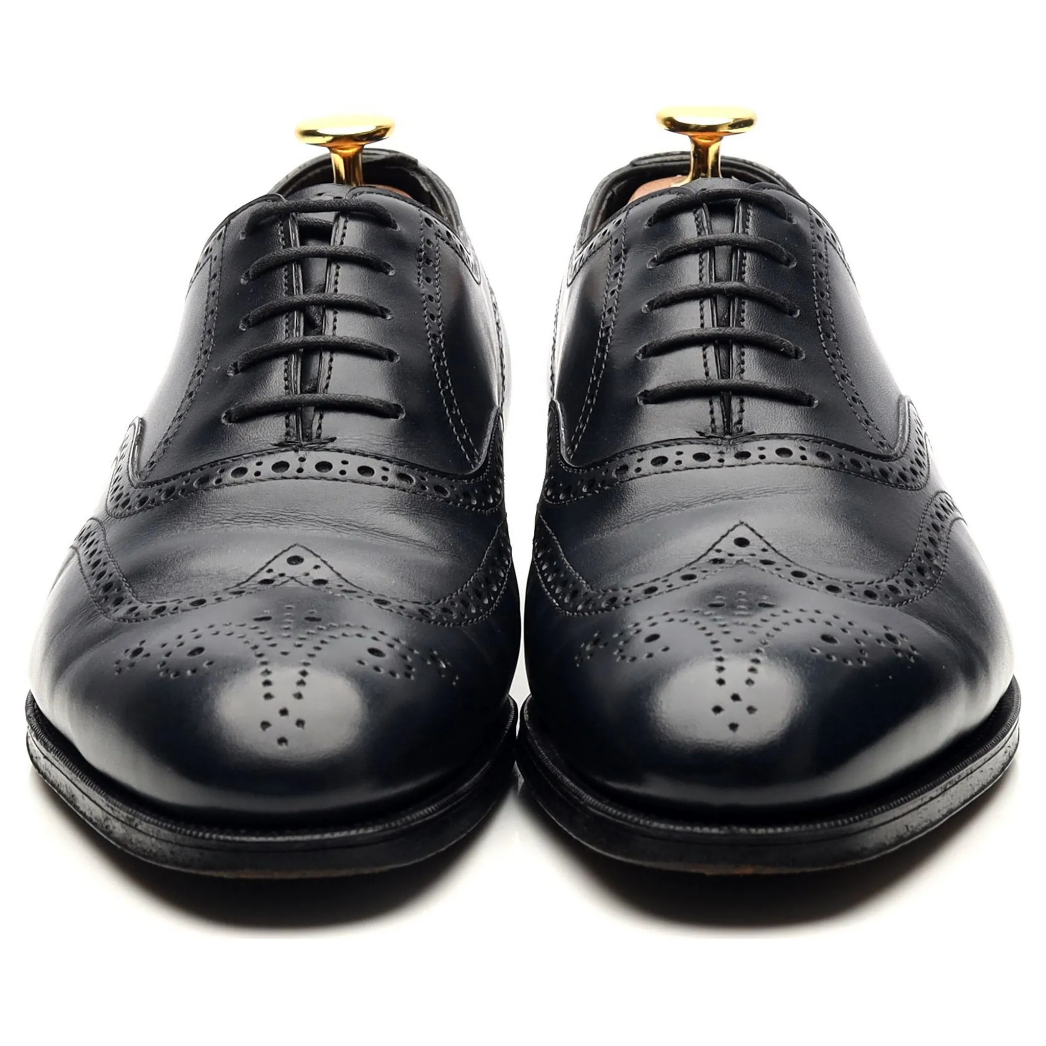 'Inverness' Navy Blue Leather Oxford Brogues UK 6 D