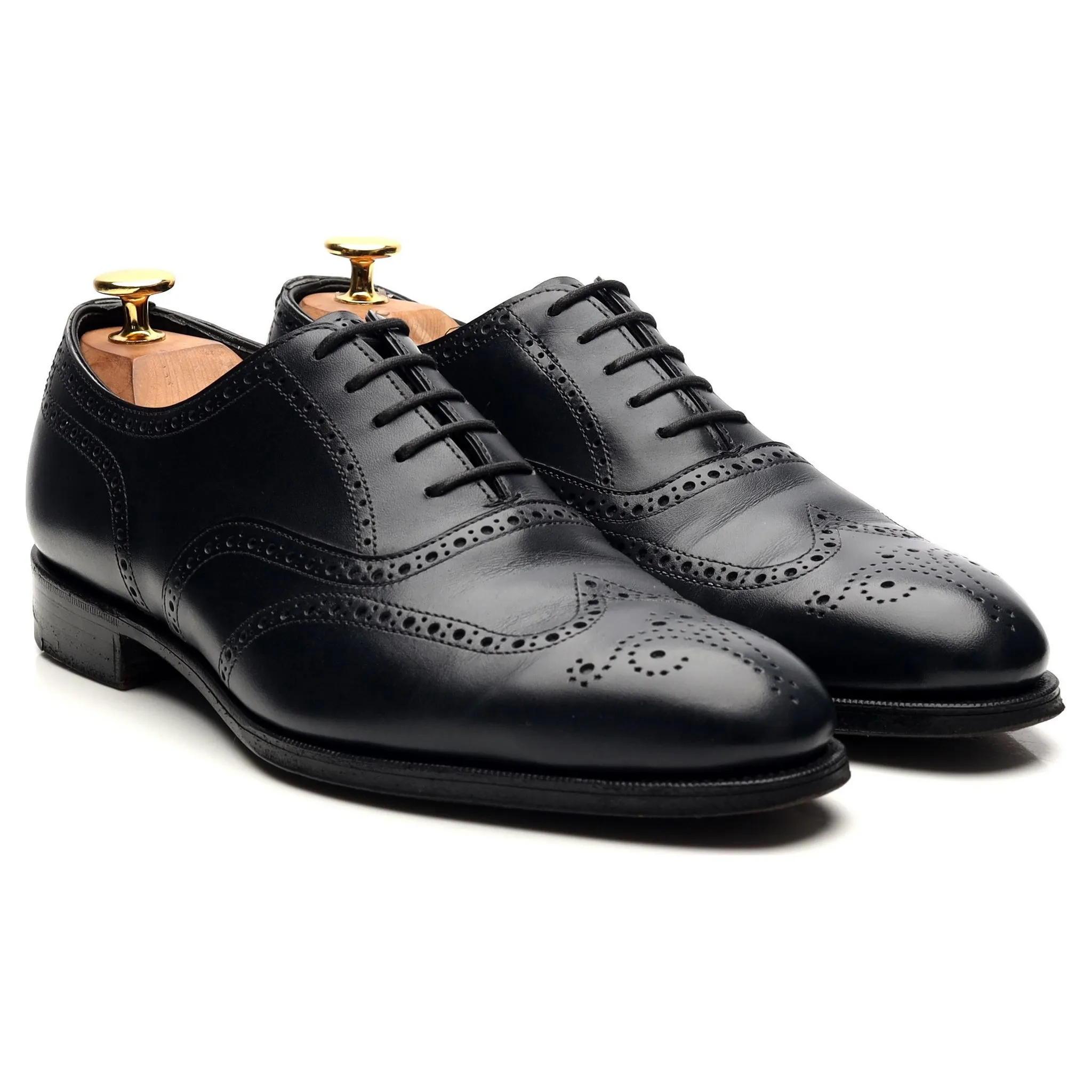 'Inverness' Navy Blue Leather Oxford Brogues UK 6 D