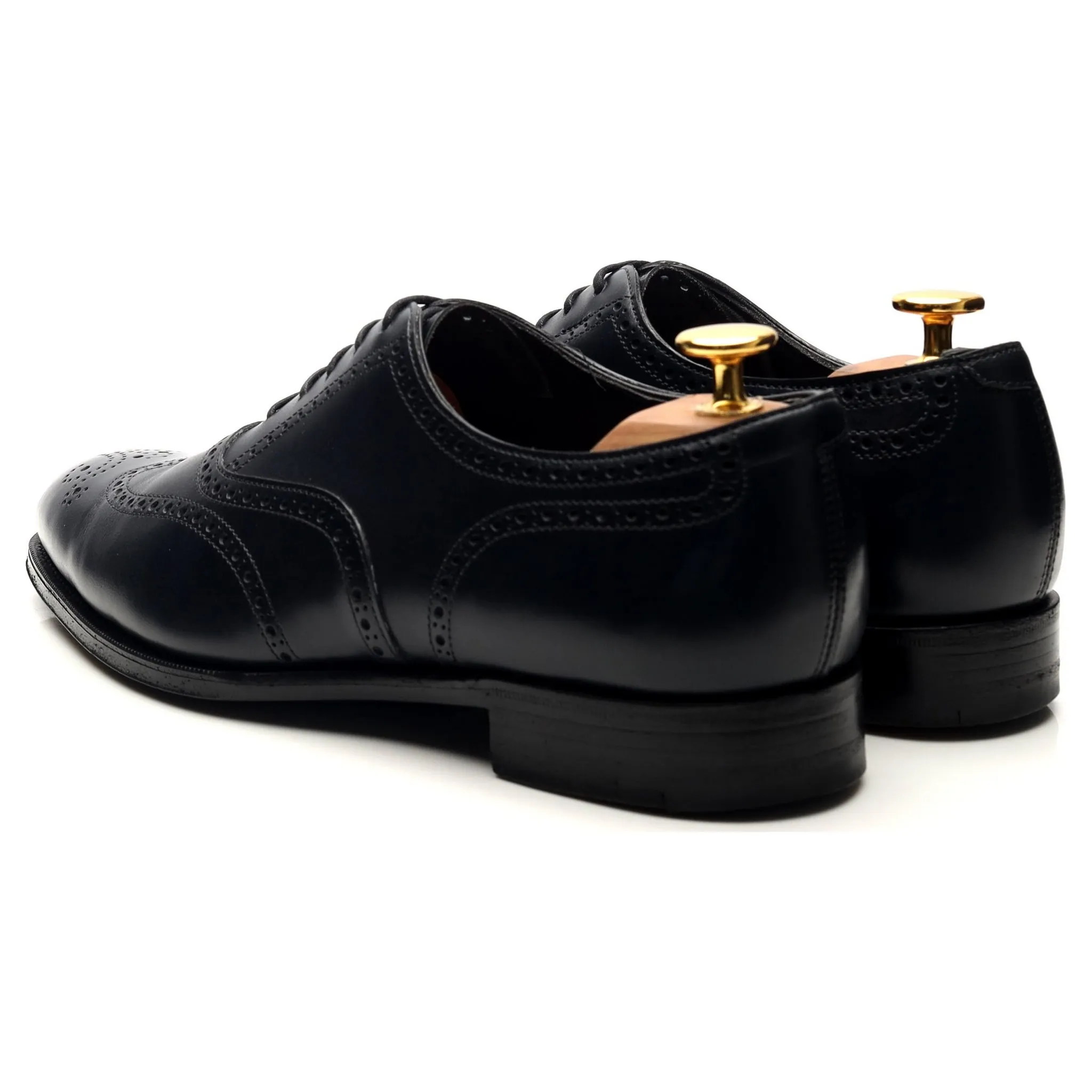 'Inverness' Navy Blue Leather Oxford Brogues UK 6 D