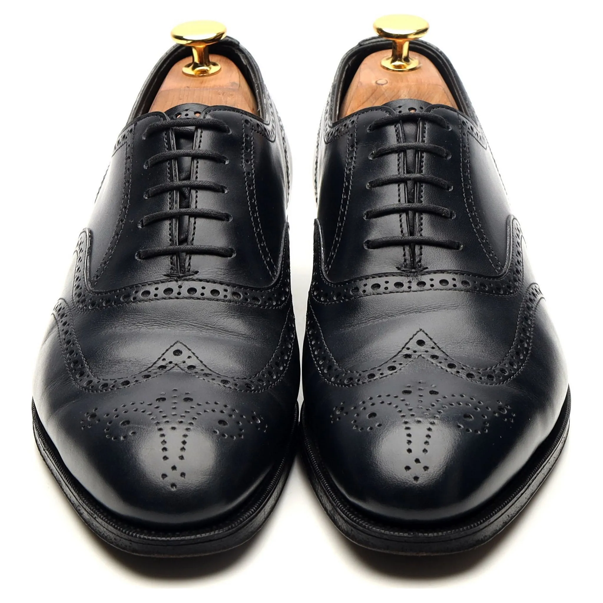 'Inverness' Navy Blue Leather Oxford Brogues UK 6 D