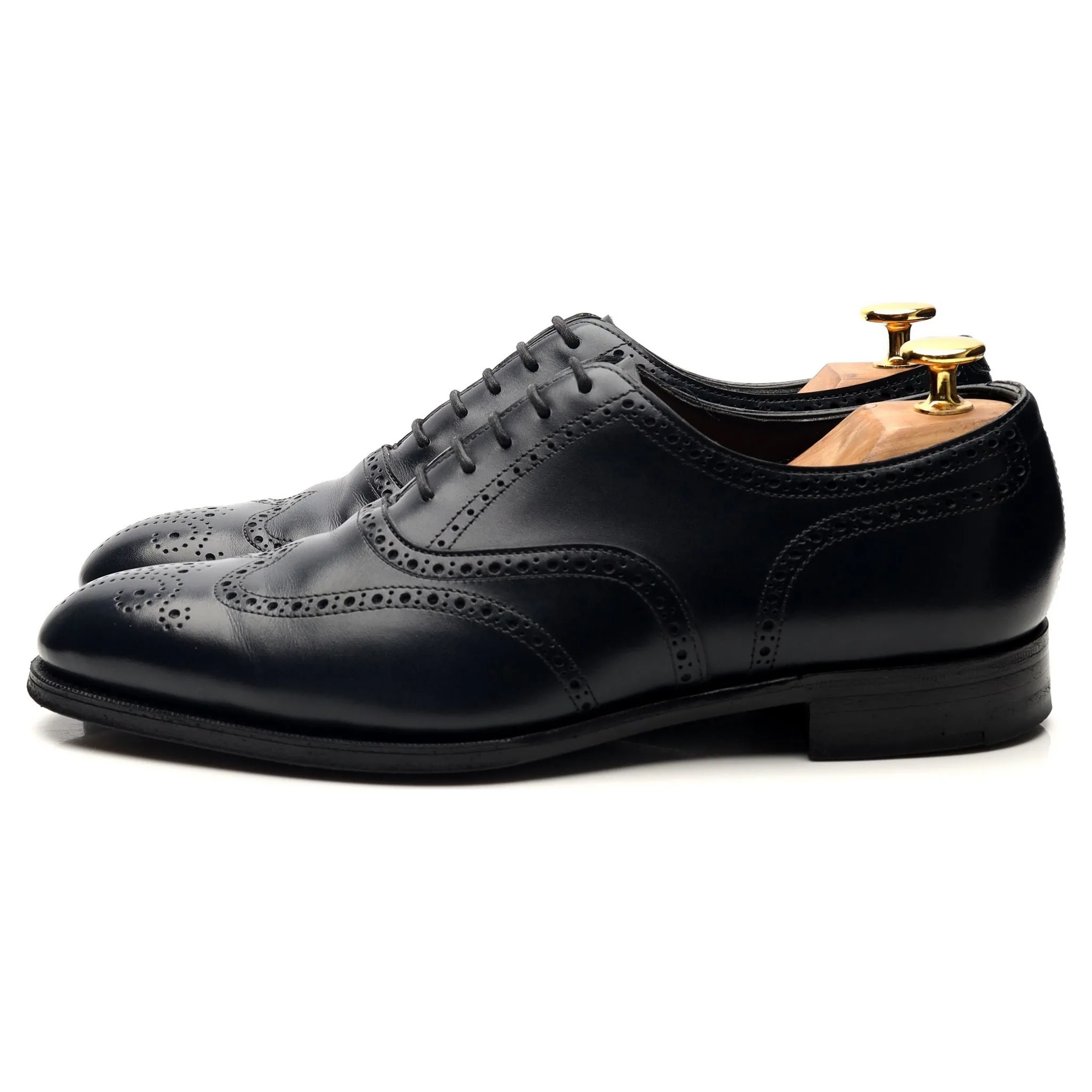 'Inverness' Navy Blue Leather Oxford Brogues UK 6 D