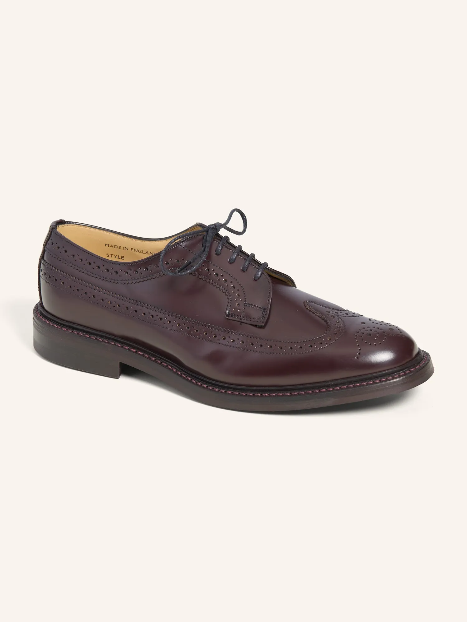 Ivy Longwing Brogue Shoes Burgundy Picusa