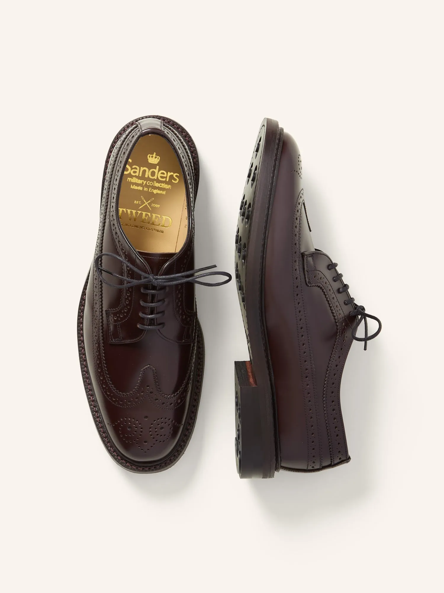 Ivy Longwing Brogue Shoes Burgundy Picusa