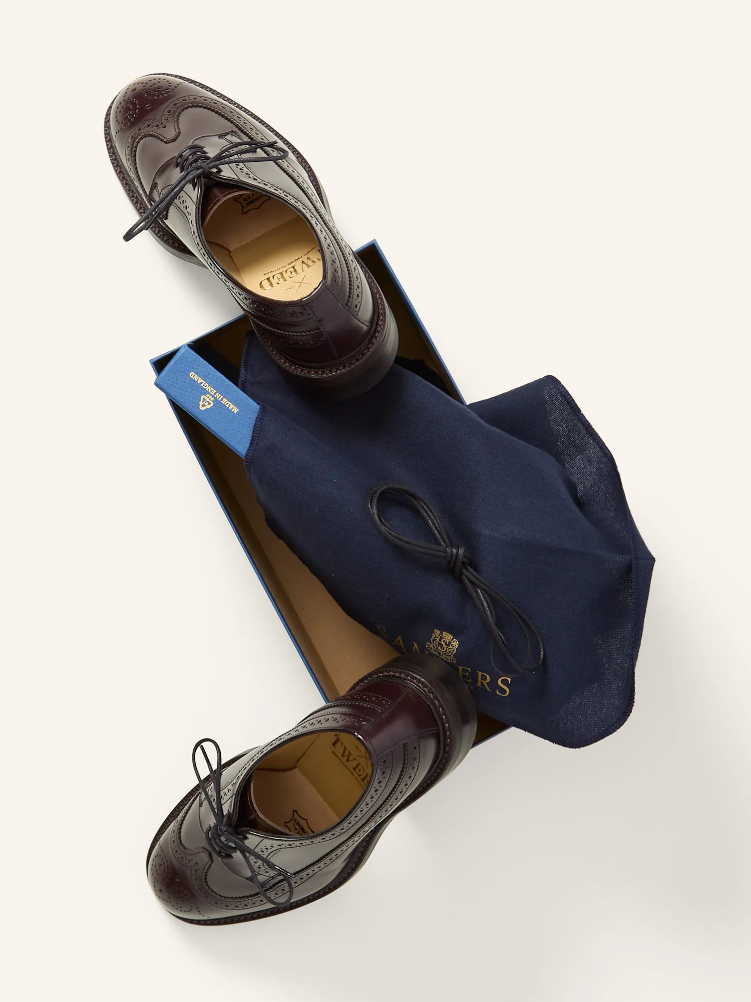 Ivy Longwing Brogue Shoes Burgundy Picusa