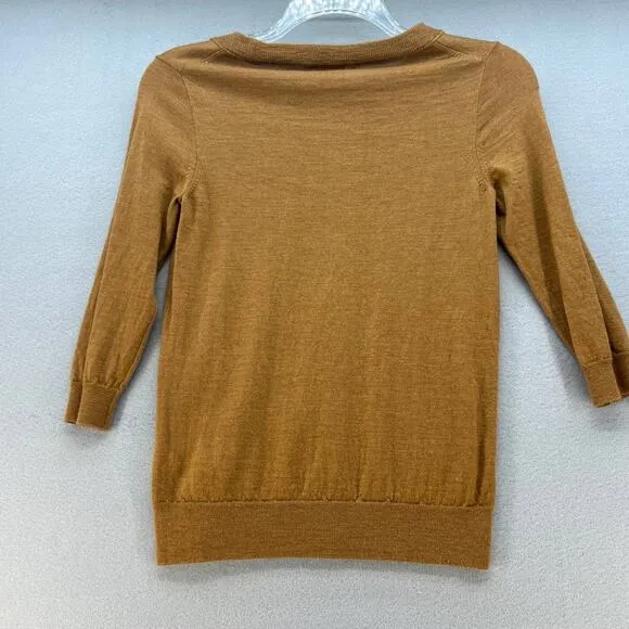 J. Crew Sweater Women's Size Small Mustard Gold Merino Wool