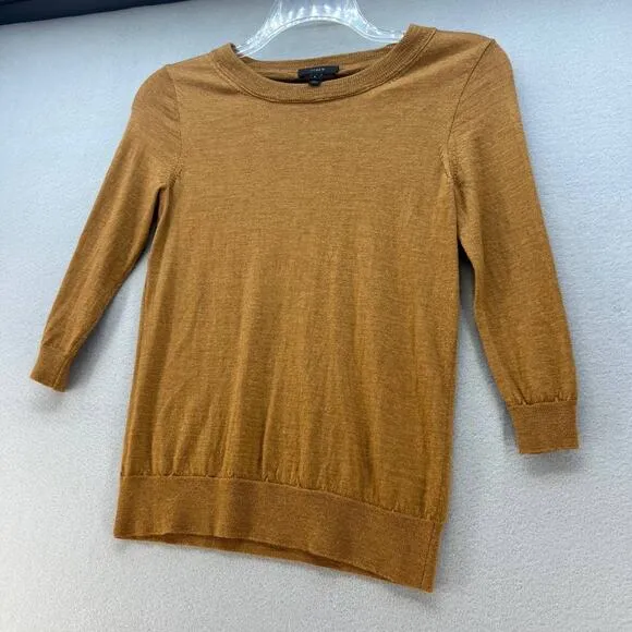 J. Crew Sweater Women's Size Small Mustard Gold Merino Wool
