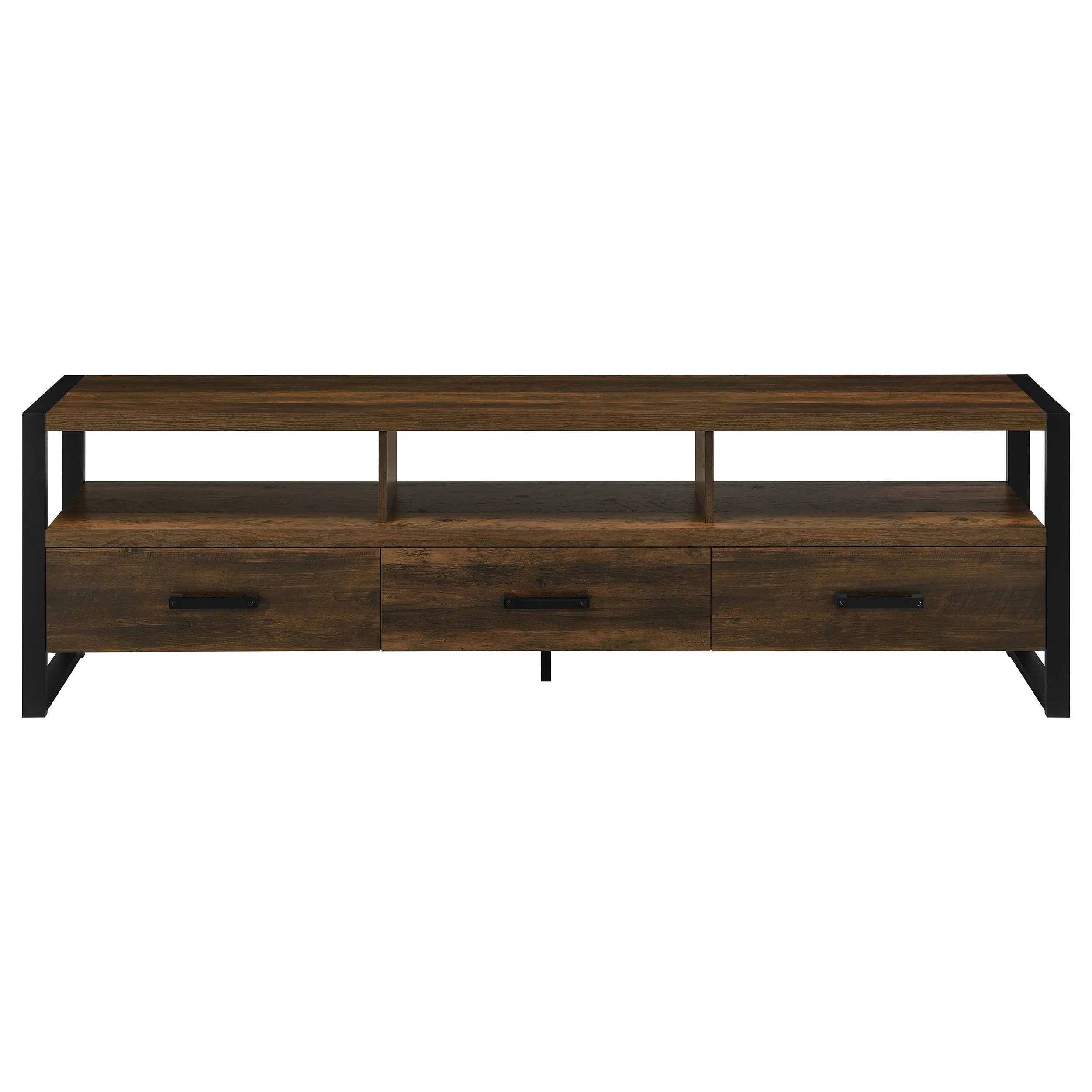 James 3-drawer Engineered Wood 71" TV Stand Dark Pine