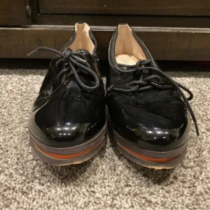 Jason Wu Black Terese Patent Leather Oxfords Brogues Sz 38 Orange Sz 7 - Womens
