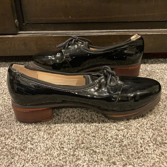Jason Wu Black Terese Patent Leather Oxfords Brogues Sz 38 Orange Sz 7 - Womens