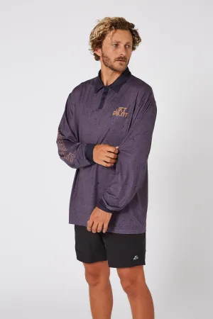 Jetpilot Venture LS Fishing Mens Polo - Black