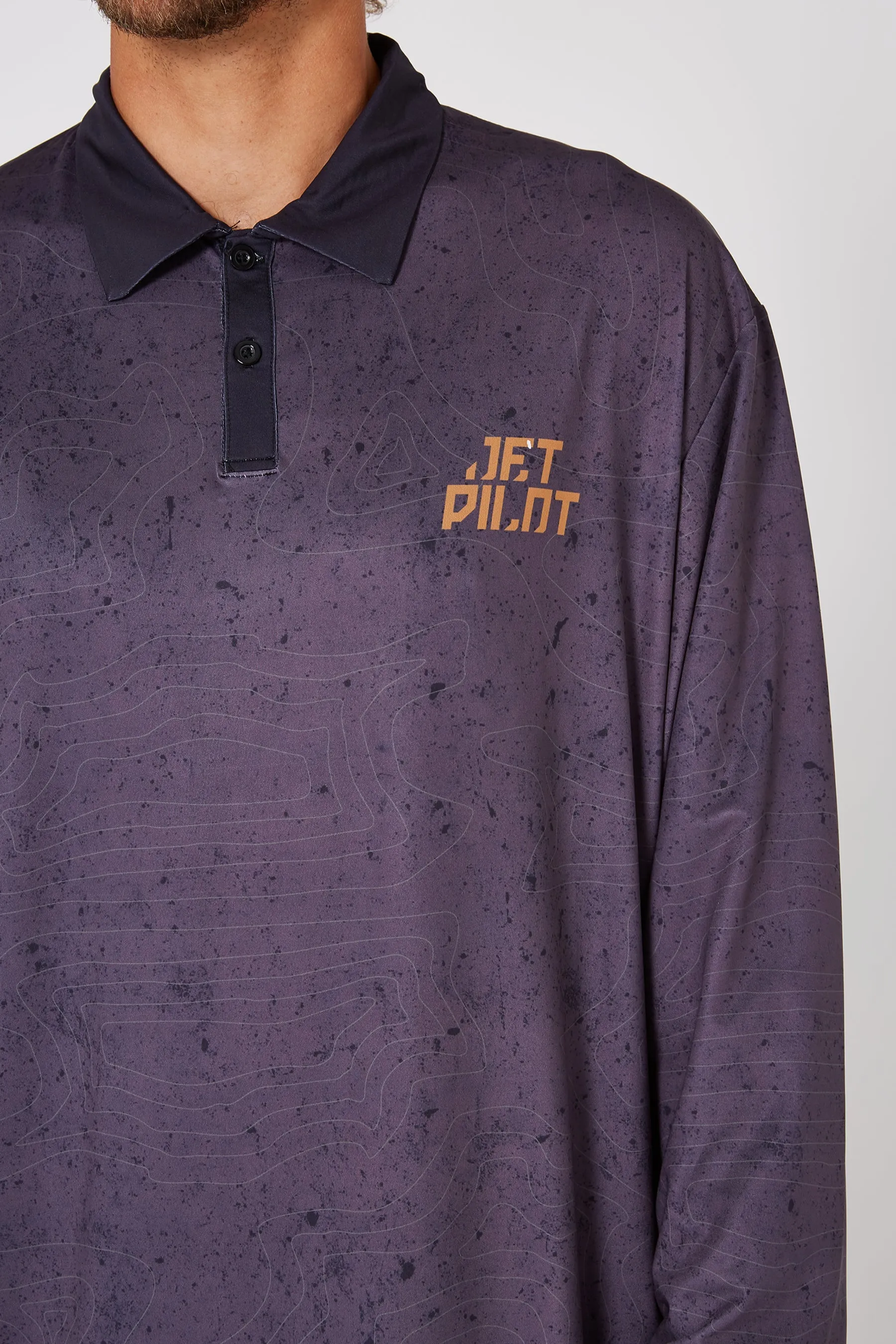 Jetpilot Venture LS Fishing Mens Polo - Black