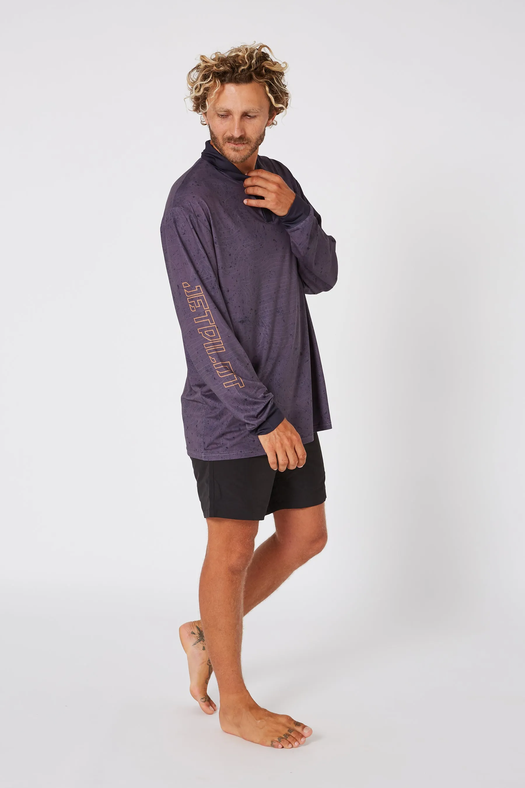 Jetpilot Venture LS Fishing Mens Polo - Black