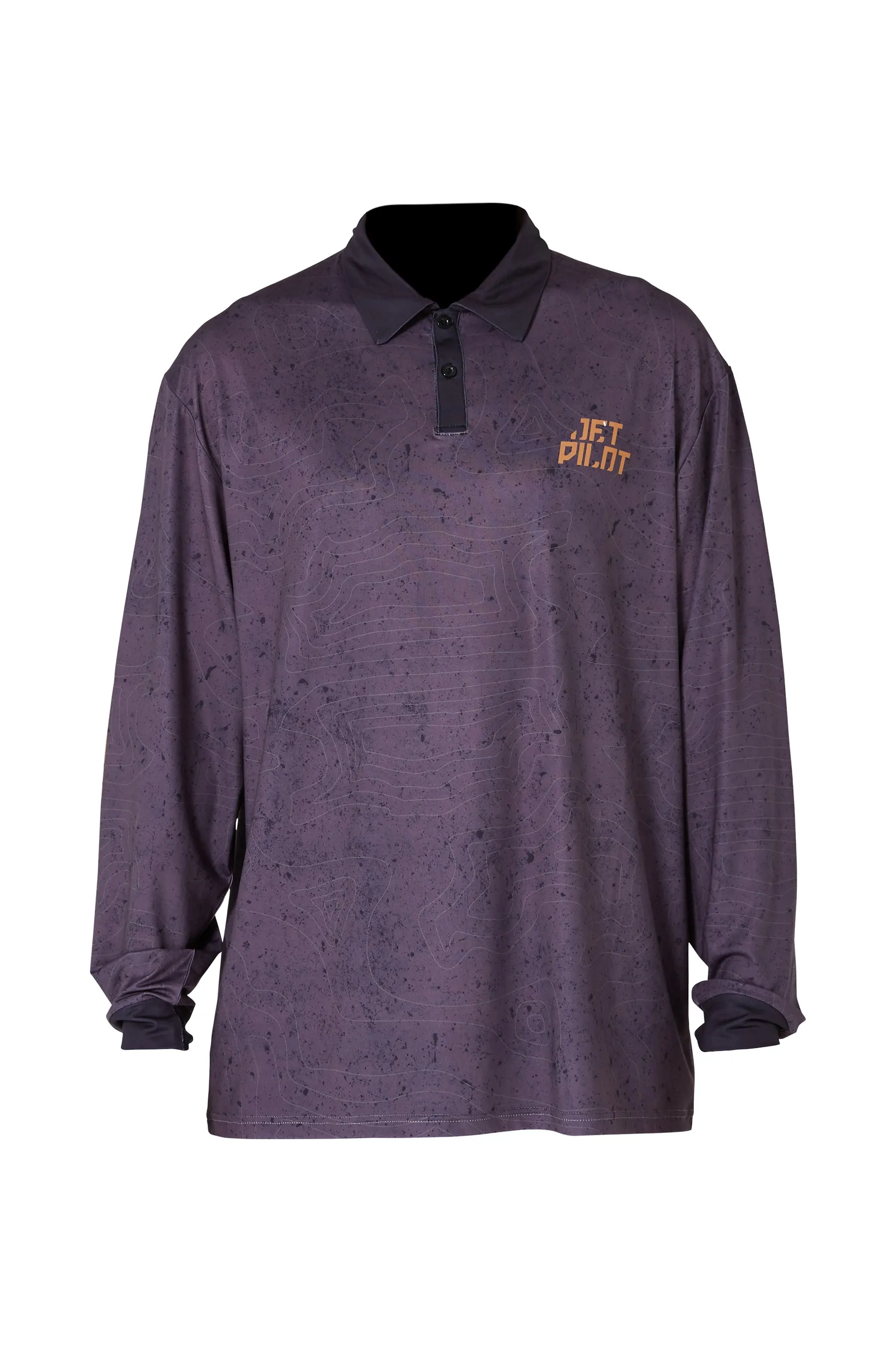Jetpilot Venture LS Fishing Mens Polo - Black