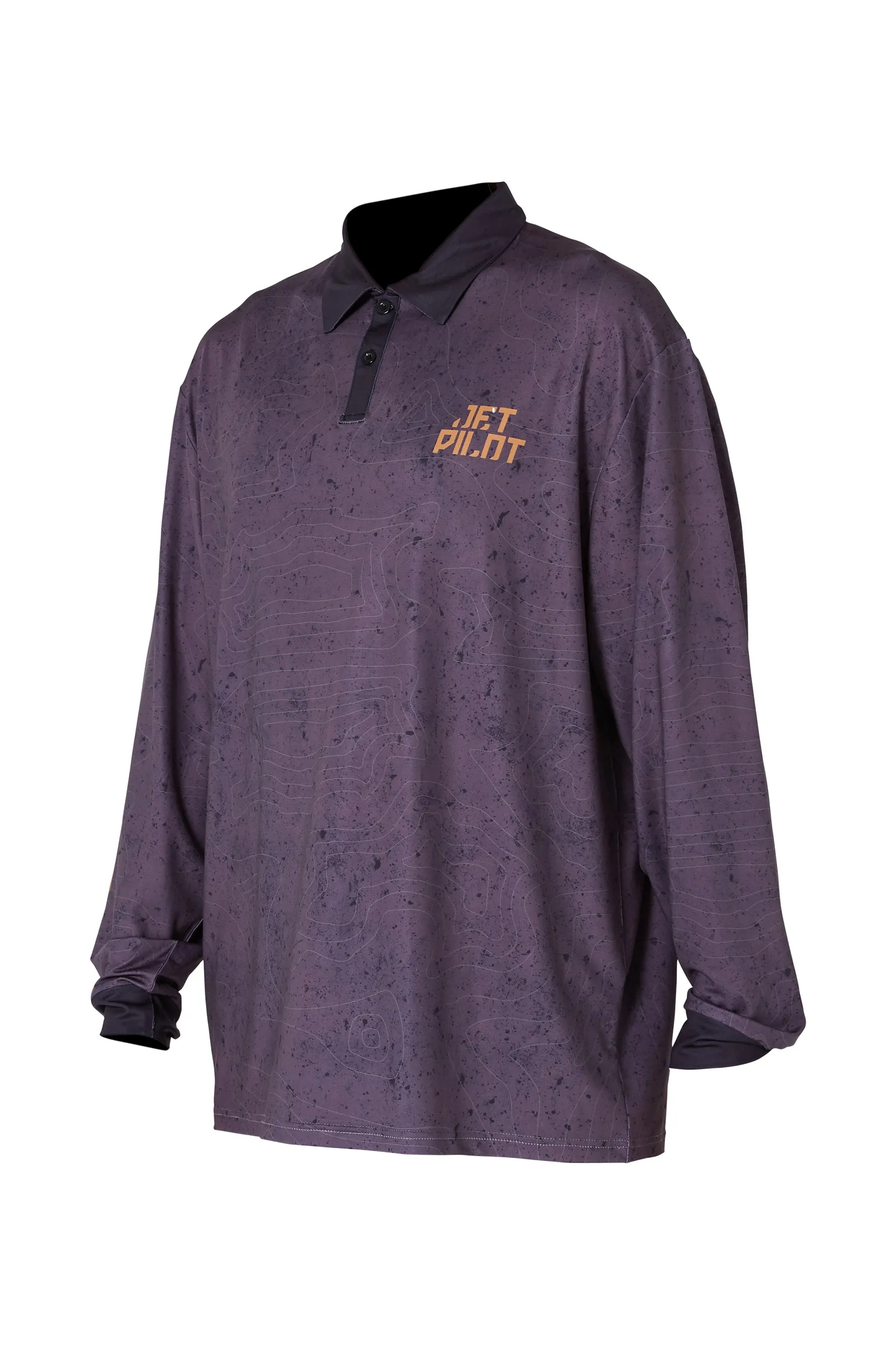 Jetpilot Venture LS Fishing Mens Polo - Black