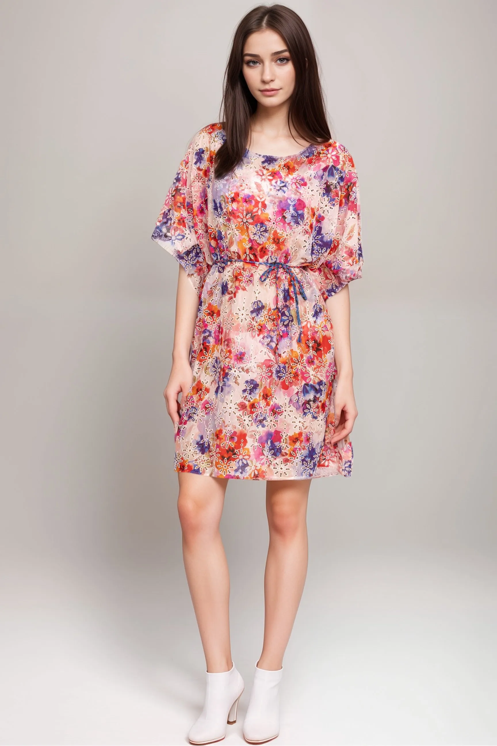 Johnny Was Summer Days Eyelet Dress with Braided Tie CSW2124-Y
