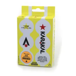 Karakal Table Tennis Balls 1 Star Orange (6 Pack)