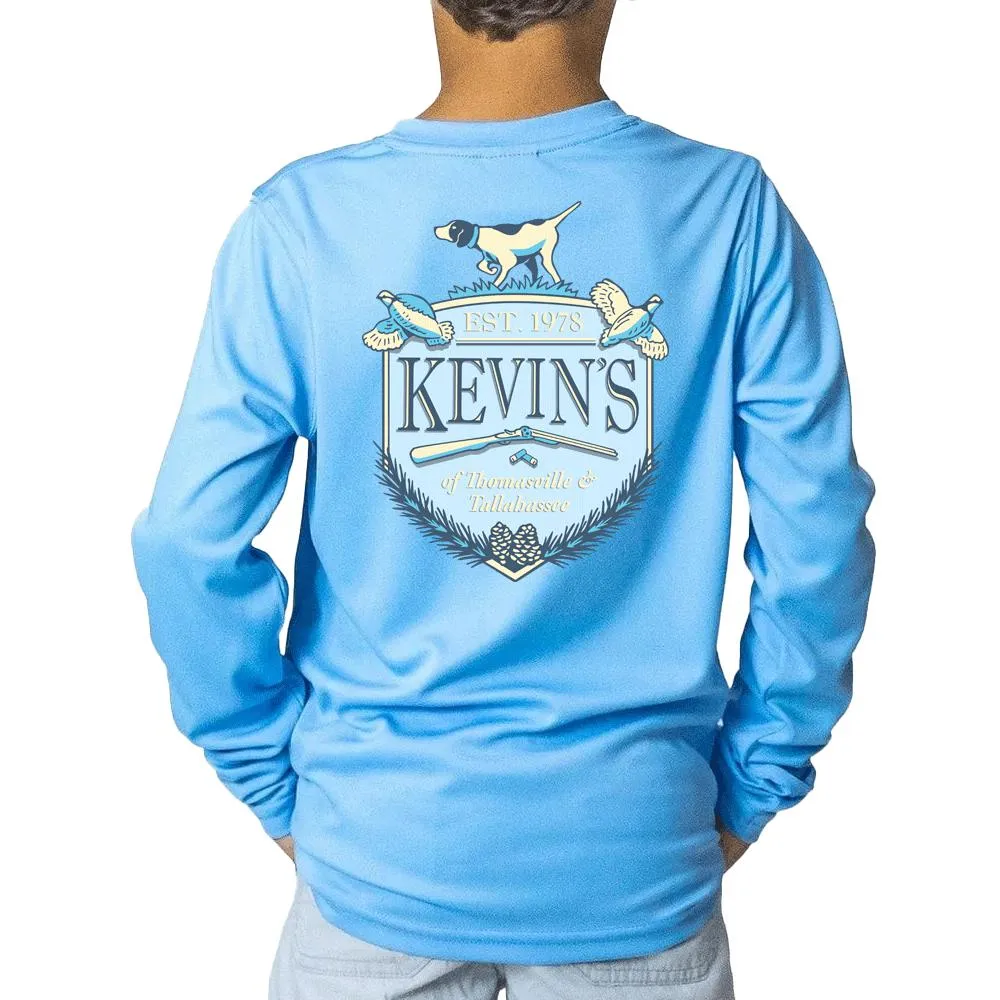 Kevin's Crest Kid's Long Sleeve Performance T-Shirt