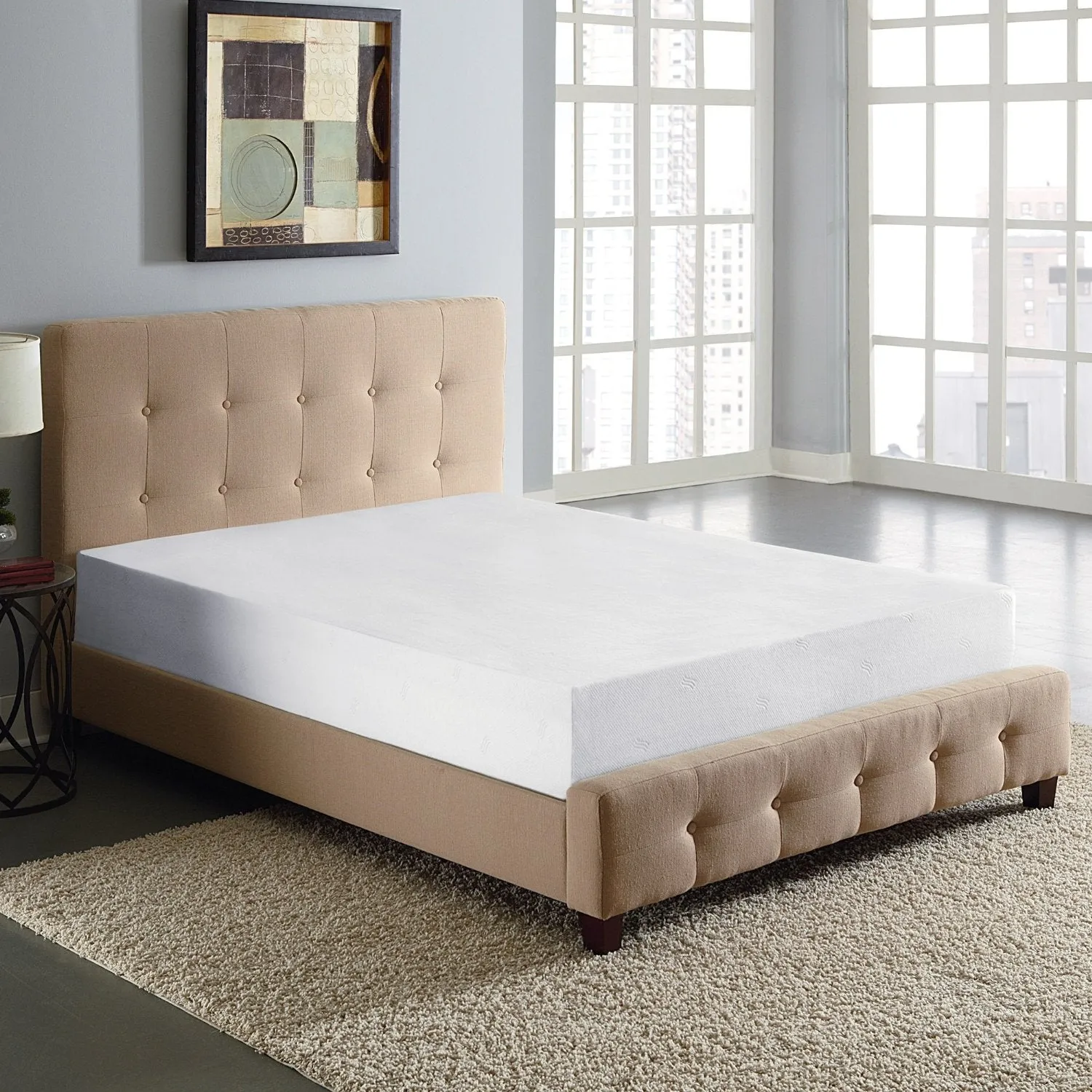 King size 10-inch Thick Memory Foam Mattress with 2 Pillows