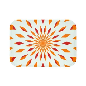 Kitchen Rug - Colorful Orange Starburst Kitchen Rug