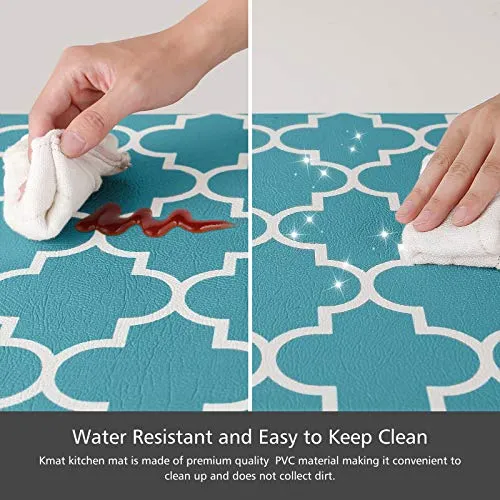 KMAT Kitchen Mat [2 PCS] Cushioned Anti-Fatigue Kitchen Rug, Waterproof Non-Slip Kitchen Mats and Rugs Heavy Duty PVC Ergonomic Comfort Standing Foam Mat for Kitchen, Floor Home, Office, Sink, Laundry