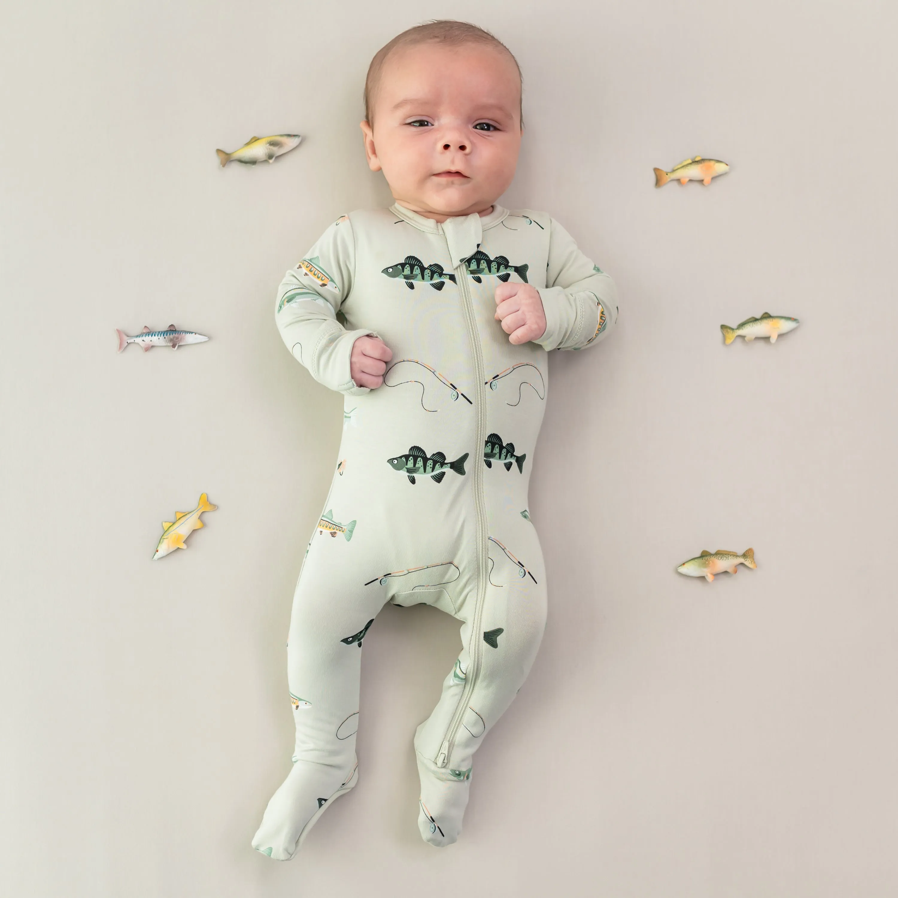 Kyte Baby Zippered Footie (Fishing)