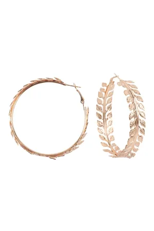 LEAVES VINE HOOP EARRINGS