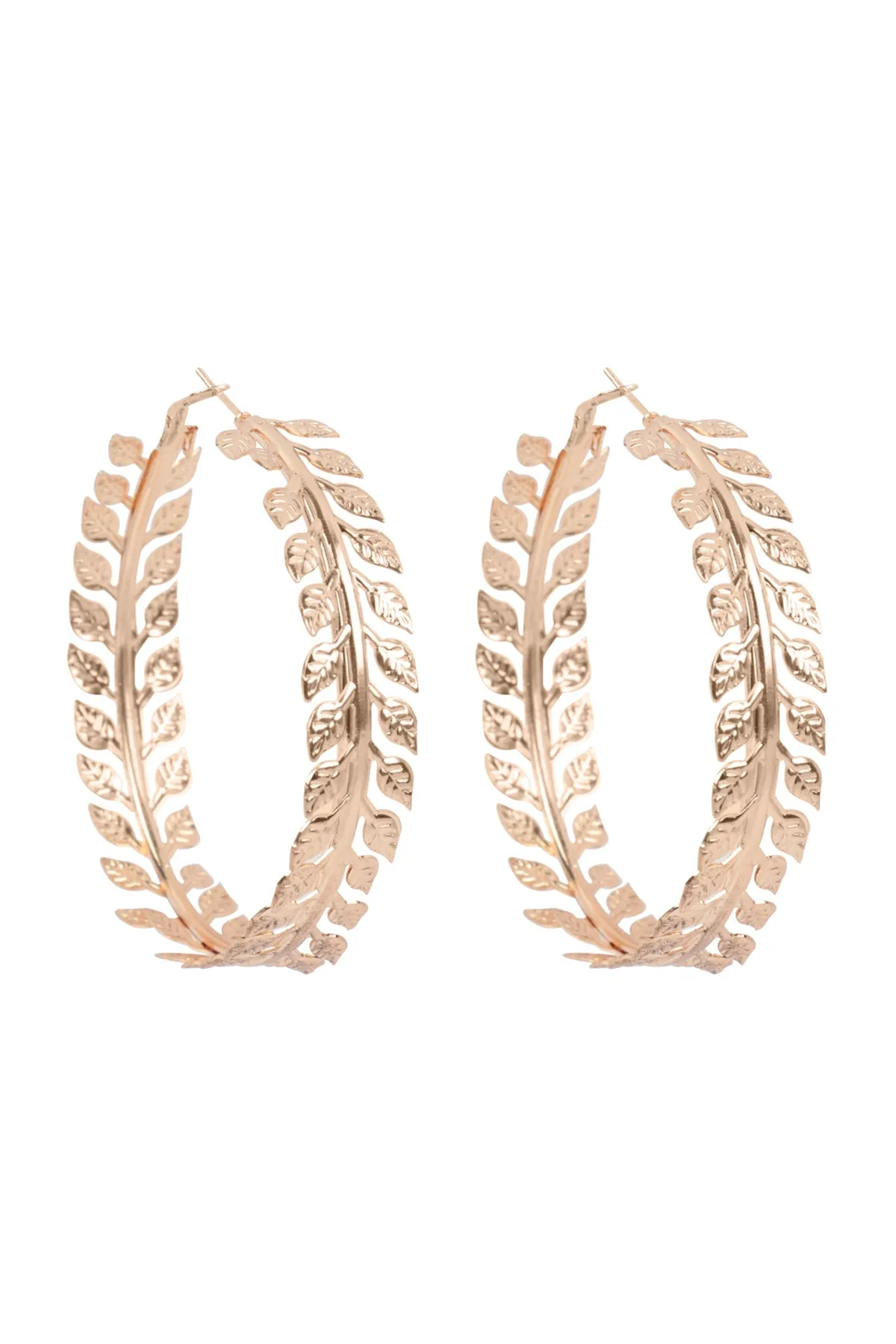 LEAVES VINE HOOP EARRINGS