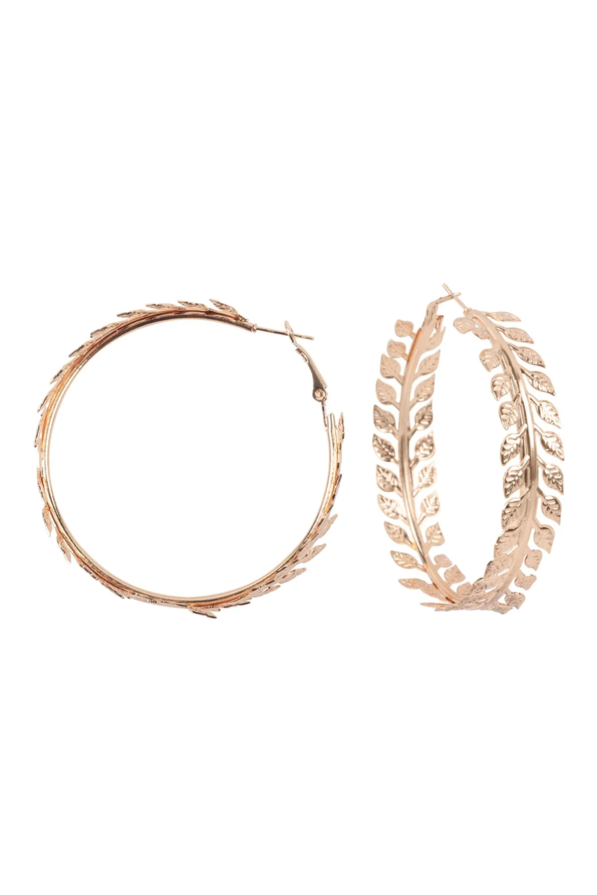 LEAVES VINE HOOP EARRINGS