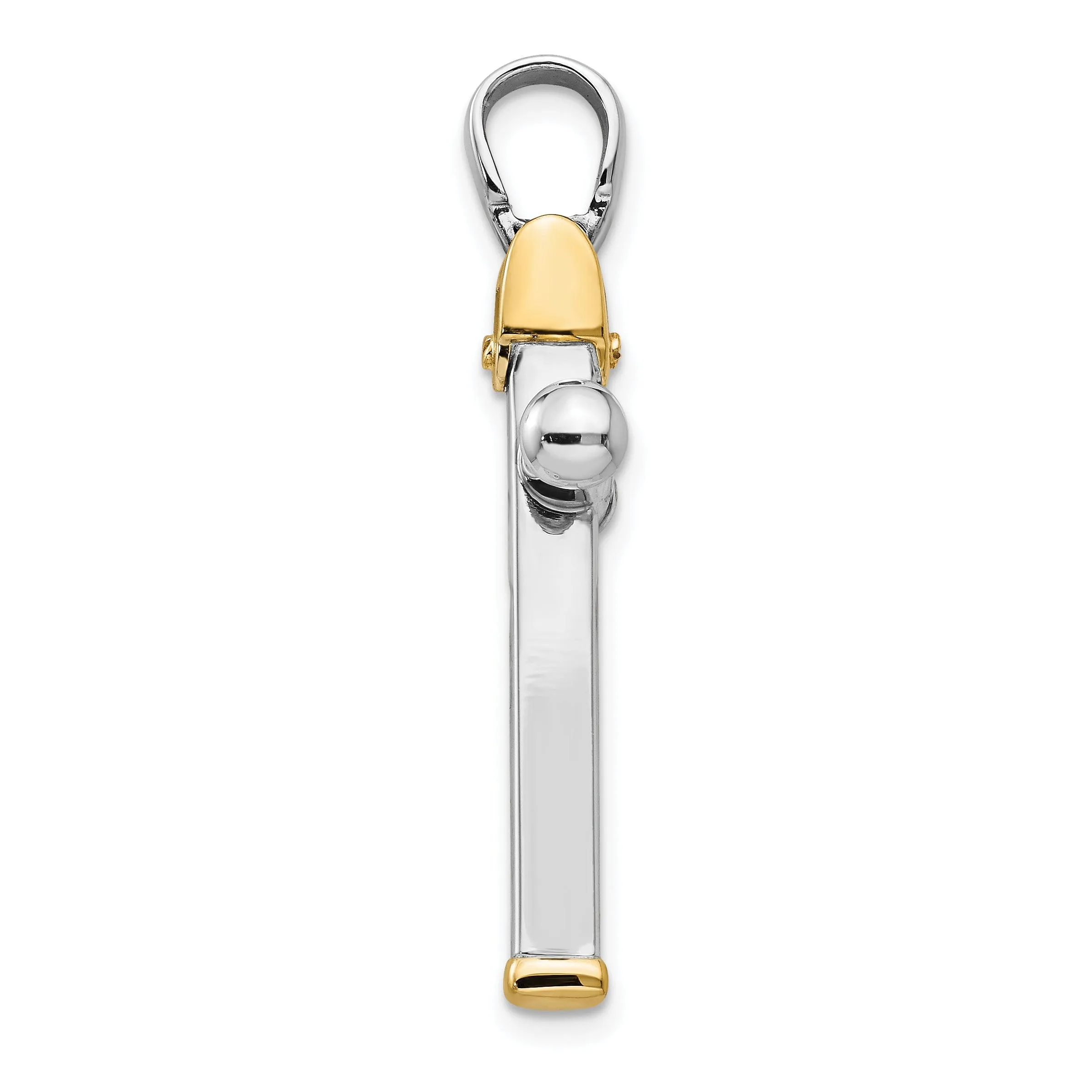 Leslie 14k Two Tone Gold Polished Cross Pendant