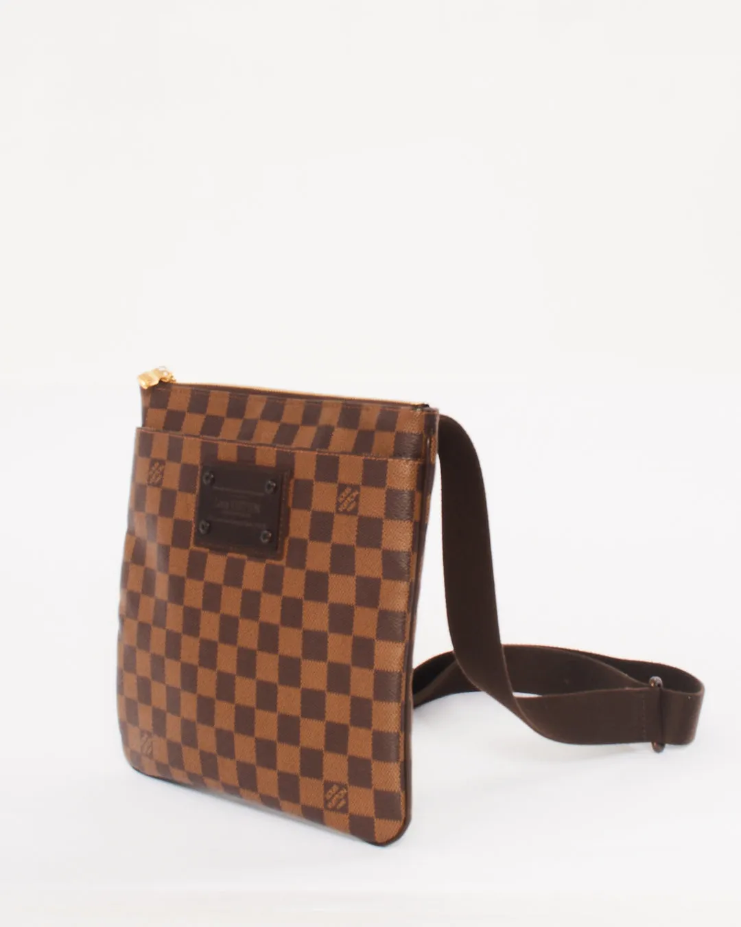 Louis Vuitton Damier Ebene Canvas Brooklyn Flat Pochette Crossbody Bag