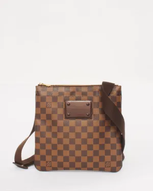 Louis Vuitton Damier Ebene Canvas Brooklyn Flat Pochette Crossbody Bag