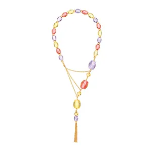 Lucite Bead   Tassel Necklace