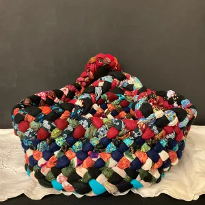 Medium Basket - Maroon & multi color with side handles