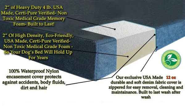 Memory Foam or GEL Memory Foam Pet Bed - Extra Large for Bigger Dogs