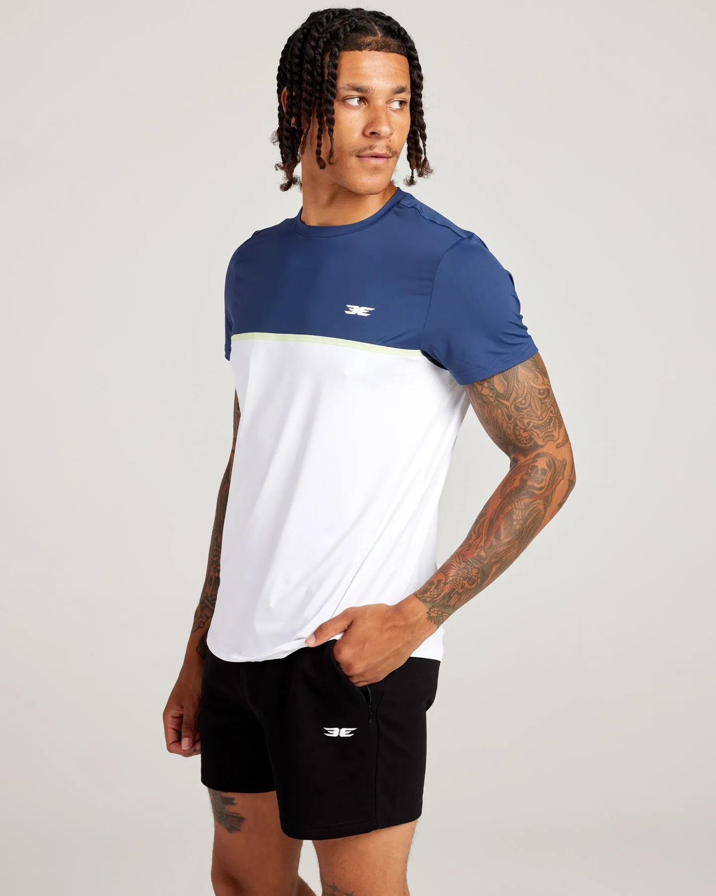 Men's Ace V3 Split Tee - White / Navy