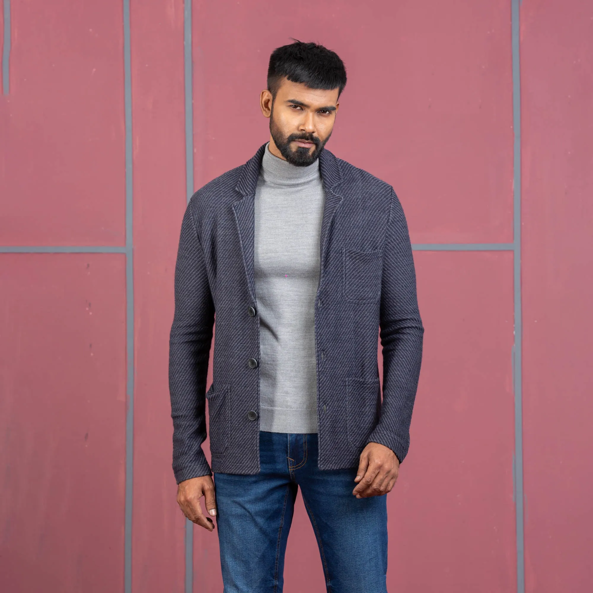 Mens Cardigan-Navy
