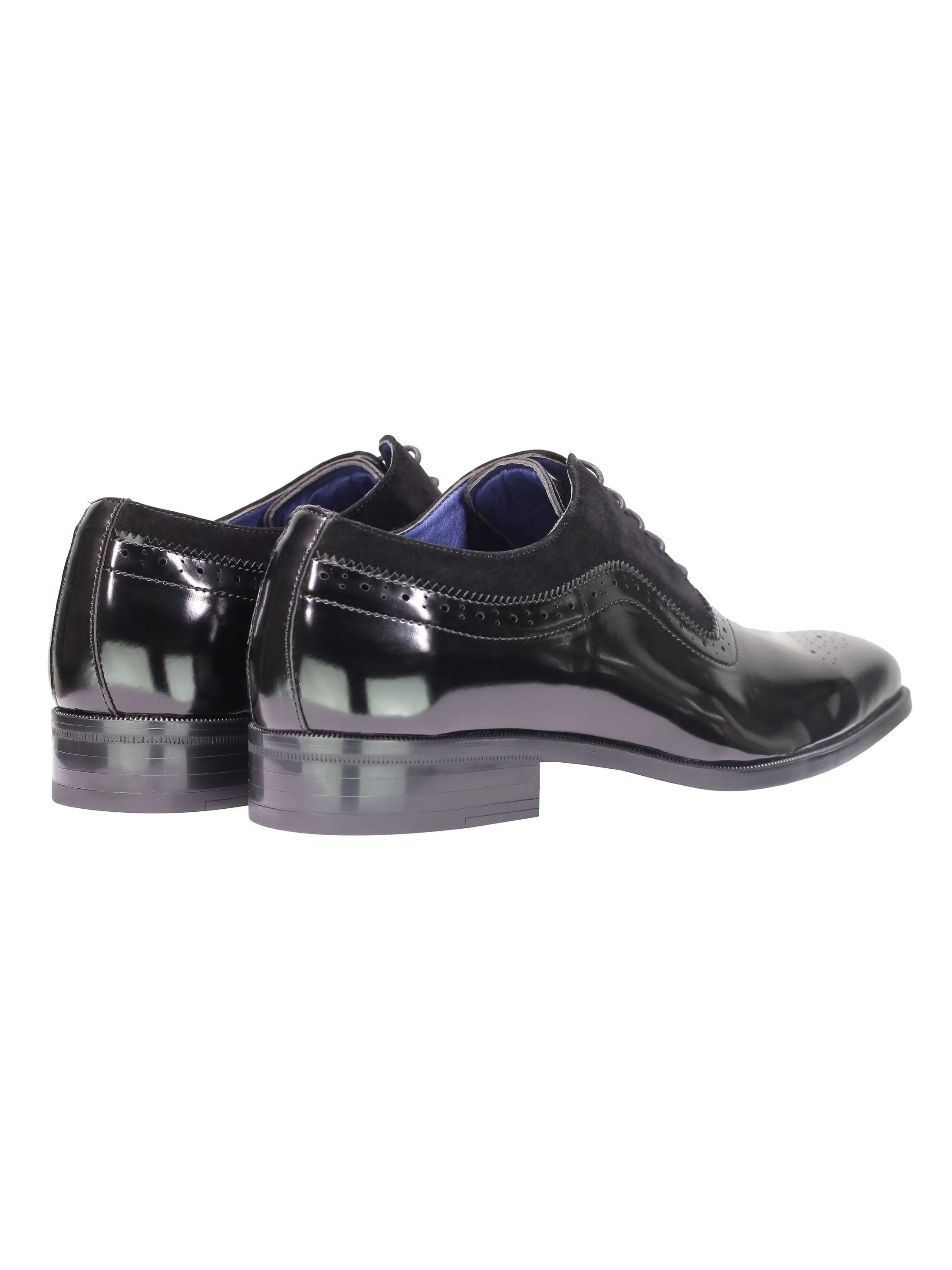 Mens Classic Brogues 2 Tone Suede & Leather Lined Smart Formal Lace up Shoes