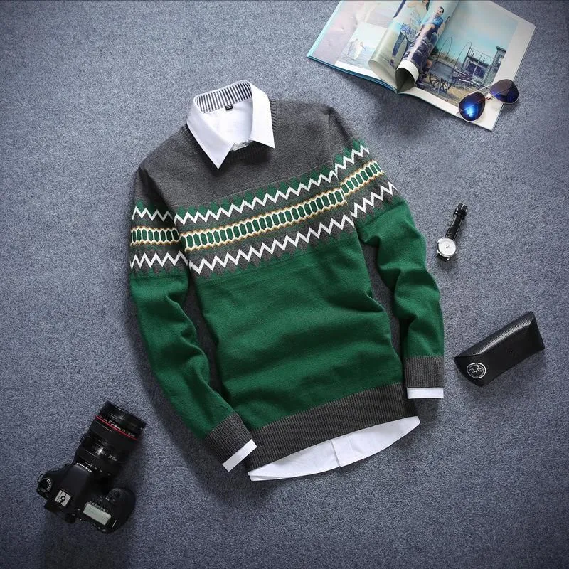 Men's Design Round Collar Sweater