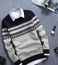 Men's Design Round Collar Sweater