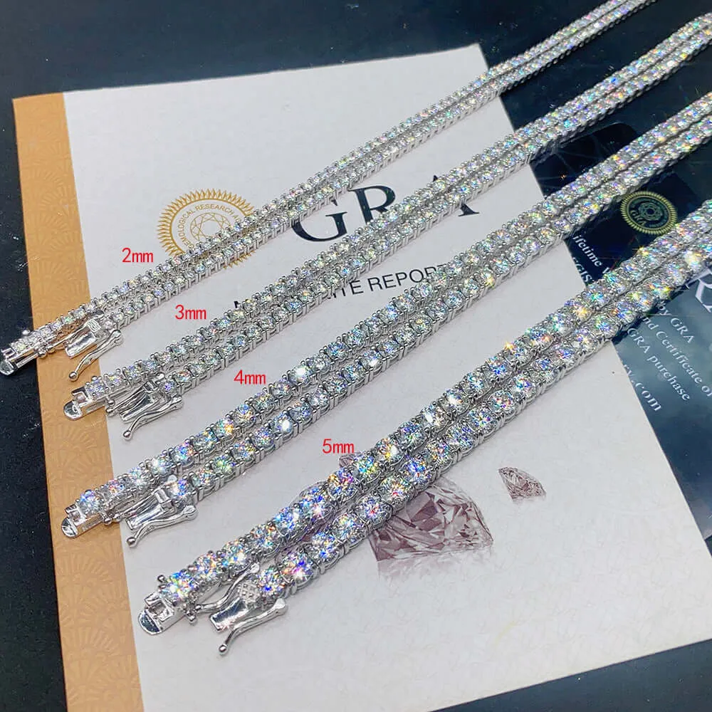 Moissanite Single Row Tennis Bracelet 925 Silver