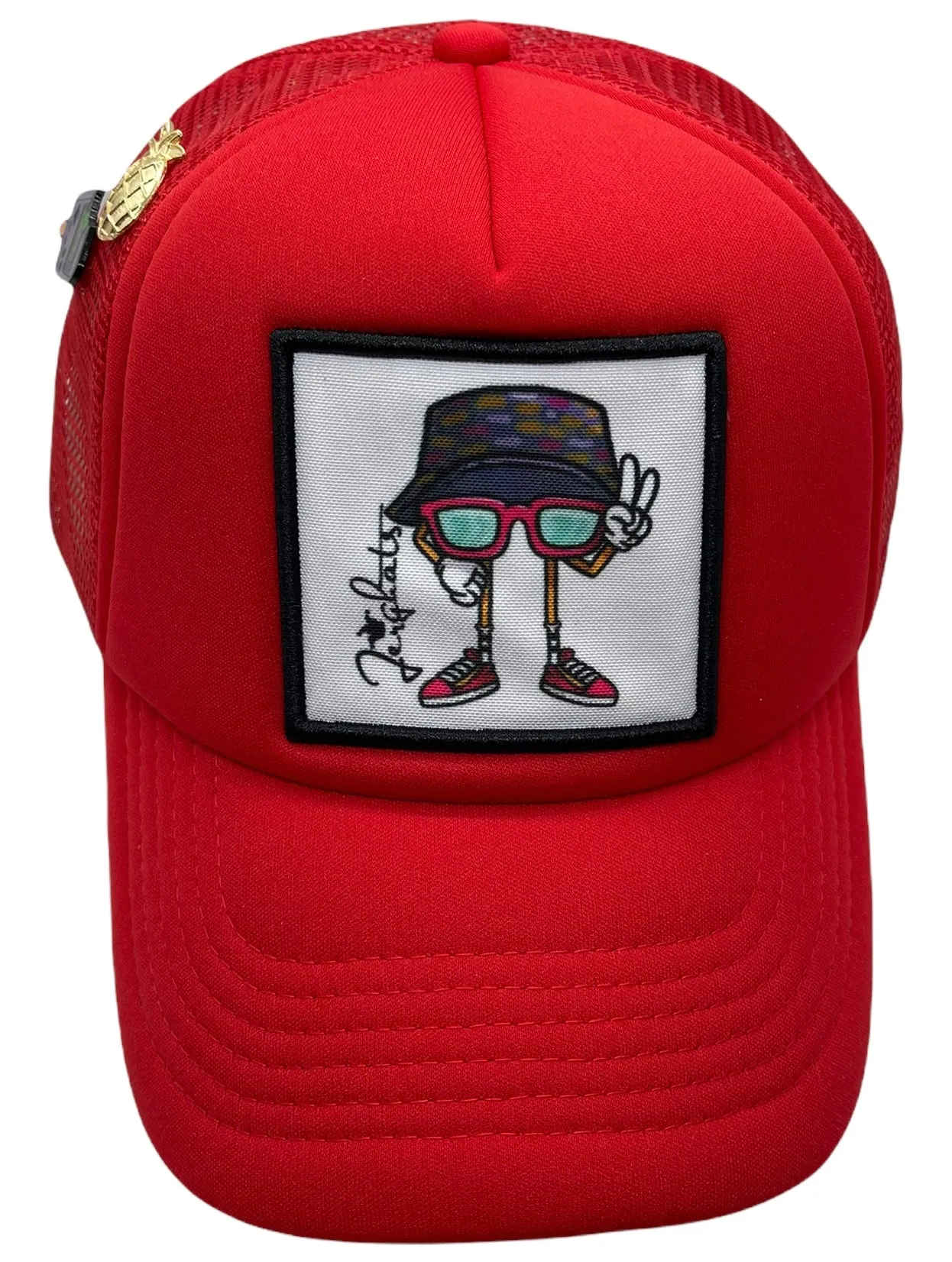 Mr. JHats Cartoon Trucker Hat w/pins